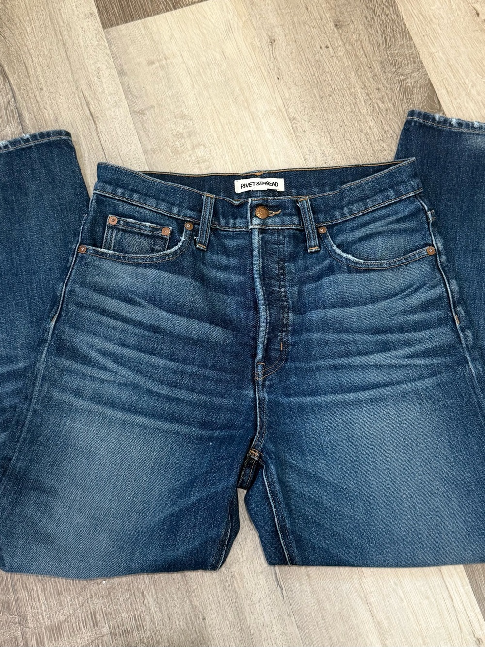 Rivet & Thread Women's Straight Leg Jeans in Dark Blue